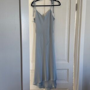 Abercrombie & Fitch Light Blue Satin Midi Dress